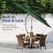 Best Choice Products Woodgrain Pattern 10ft 3-Tier Solar Patio Umbrella w/ 24 LED Lights, Tilt